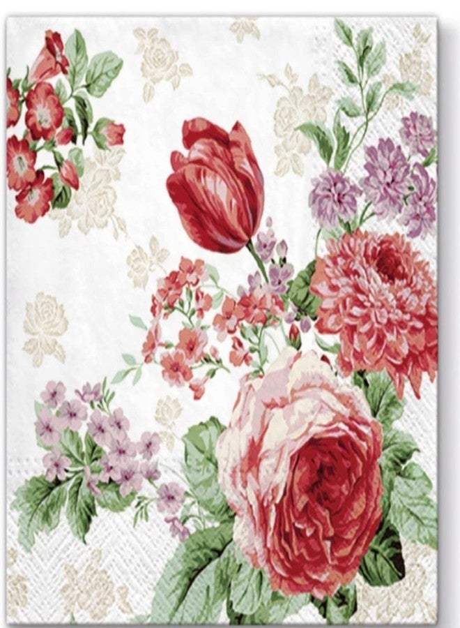 Importer AM AM Décor - 20 Count Soft 3-Ply Tissue Decoupage Luncheon Paper Napkins -13" x 13" (Unfolded) (Mysterious Roses, 13x13 Inch (Pack of 20)) - Image 1